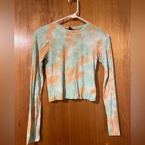 Wild Fable Tie-Dye Long Sleeve Crop Top